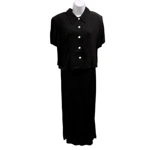 Jessica Howard 2-Piece Set Black Jacket + Maxi Dress Womens Sz 10 .01:S1396